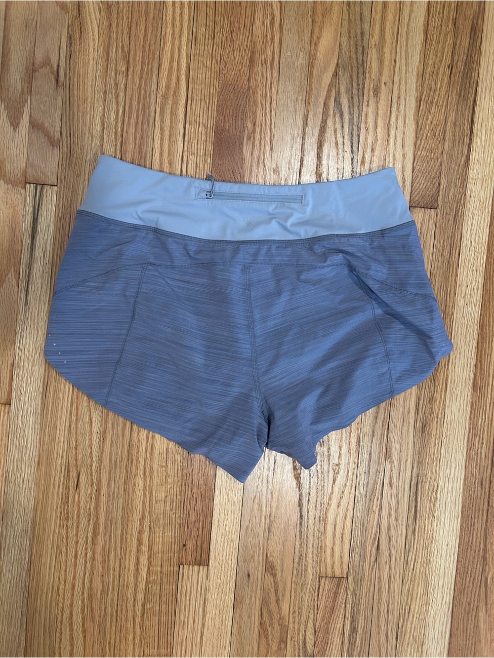 Athleta Light Gray-Waist Heathered Lavender Athletic Shorts - Picture 4 of 5